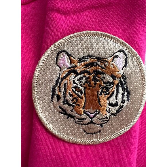 Mom Mode Crewneck Sweatshirt By Judith March With Sequin Letters & Tiger Patch H - Picture 6 of 12